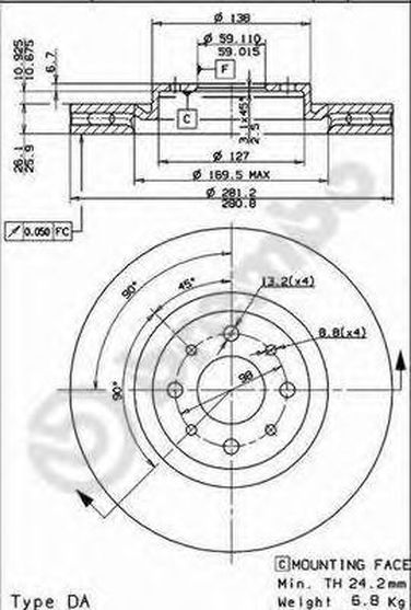 Brembo 09.5180.30 Диск тормозной Standard | перед | - 1