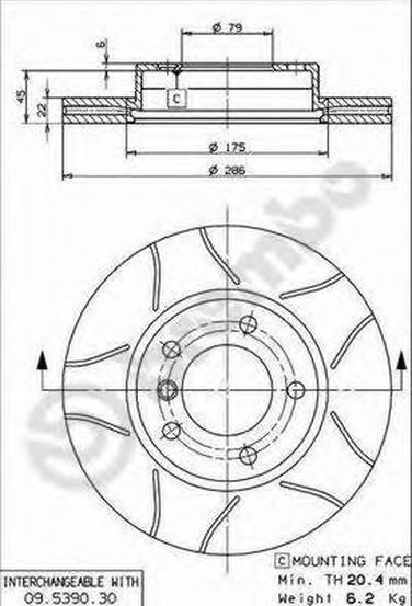 Brembo 09.5390.77 Диск тормозной Max | перед | - 1