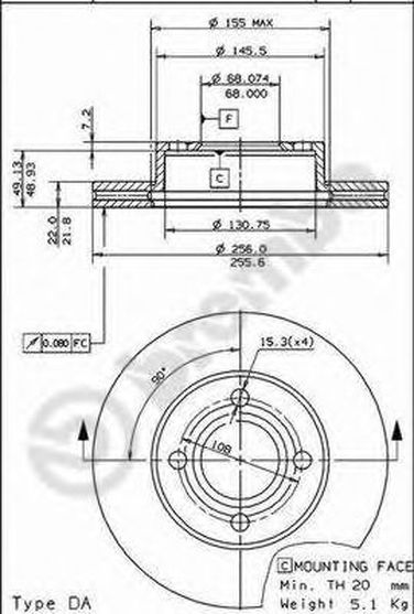 Brembo 09.5710.10 Диск тормозной Standard | перед | - 1