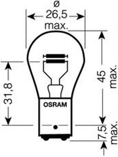 Osram 7537 Лампа p21/5w 24V 21/5w BAY15d original line качество оригинальной з/ч (оем) 1 шт. HCV - 1
