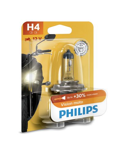 Philips 12342PRBW Лампа галогеновая H4 Vision Moto +30% 12V 60/55w P43t-38 Блистер - 1