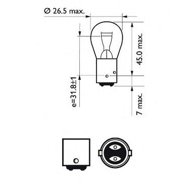 Philips 12594CP Лампа 12V p21/4w BAZ15d - 3