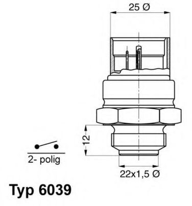 Wahler 6039.95D Термовыключатель вентилятора радиатора - 1