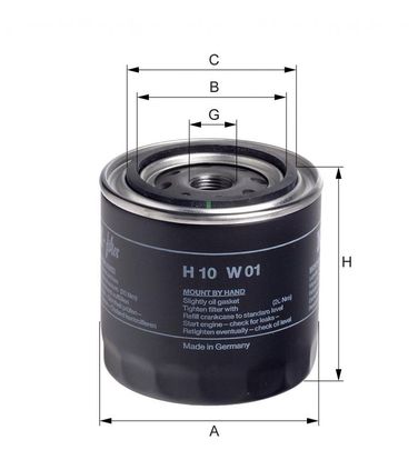 Hengst H10W01 Фильтр масляный HCV - 2