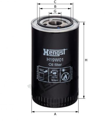 Hengst H19W01 Фильтр масляный HCV - 2