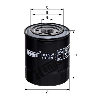 Hengst H209W Фильтр масляный - 2