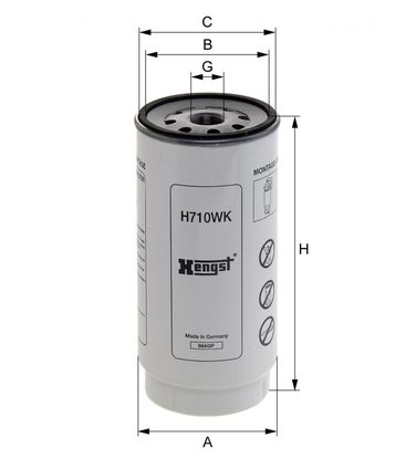 Hengst H710WK Фильтр топливный HCV - 2
