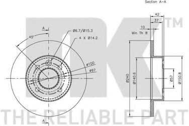 NK 203633 Диск тормозной | зад | - 3