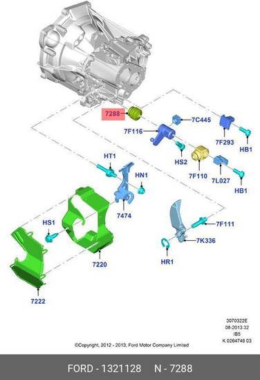 Ford 1 321 128 Сальник кулисы КПП - 3