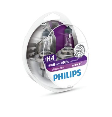 Philips 12342VPS2 Лампа галогеновая H4 VisionPlus +60% 12V 60/55w P43t-38 S2 - 1