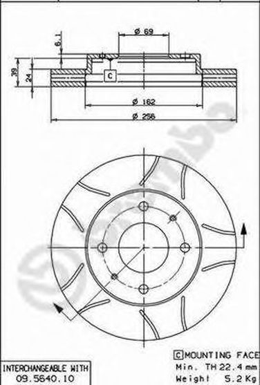 Brembo 09.5640.75 Диск тормозной Max | перед | - 1