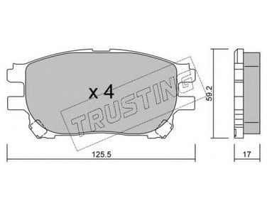 Trusting 631.0 Колодки тормозные дисковые | зад | - 1