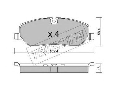 Trusting 7090 Колодки тормозные дисковые | зад | - 1