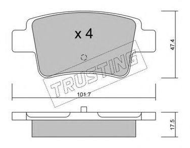 Trusting 7210 Колодки тормозные дисковые | зад | - 1