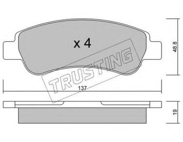 Trusting 7260 Колодки тормозные дисковые | зад | - 1