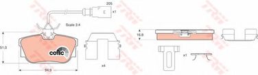 TRW GDB1369 Колодки тормозные дисковые | зад | - 1