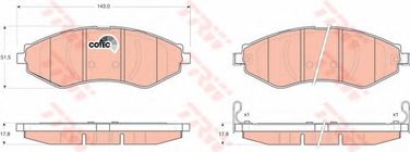 TRW GDB3347 Колодки тормозные дисковые | перед | - 1