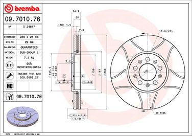 Brembo 09.7010.76 Диск тормозной Max | перед | - 2