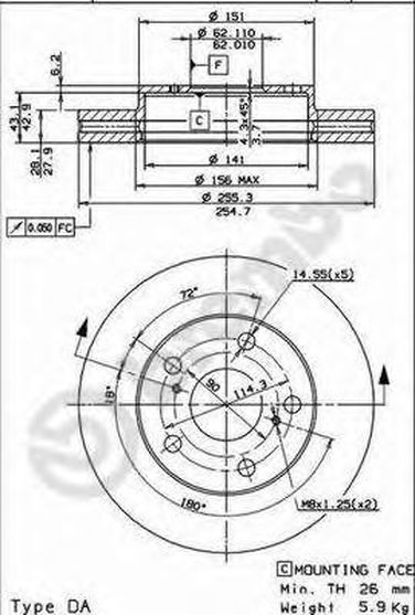 Brembo 09.5623.14 Диск тормозной Standard | перед | - 1