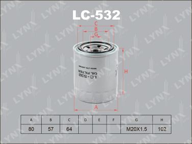 LYNXauto LC-532 Фильтр масляный HCV - 1