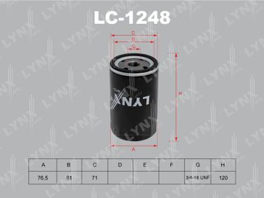 LYNXauto LC-1248 Фильтр масляный - 1
