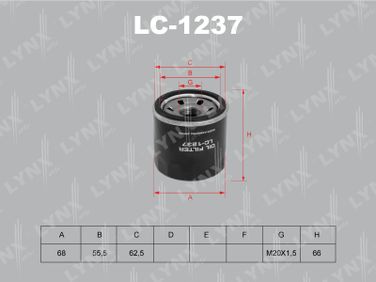 LYNXauto LC-1237 Фильтр масляный HCV - 1
