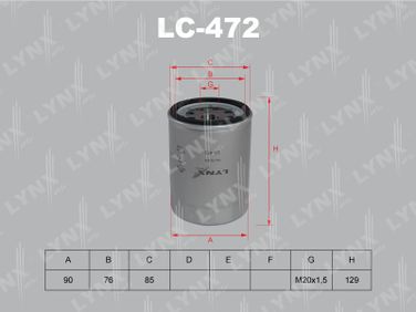 LYNXauto LC-472 Фильтр масляный - 1