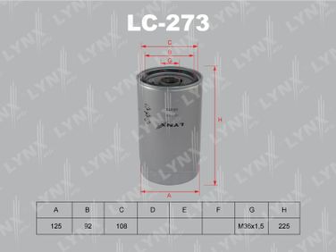 LYNXauto LC-273 Фильтр масляный - 1