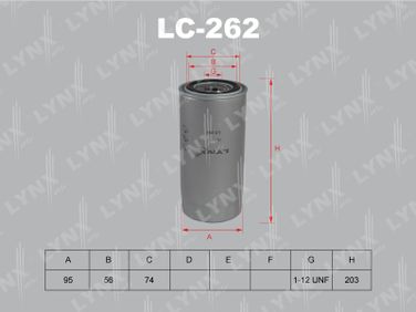 LYNXauto LC-262 Фильтр масляный - 1