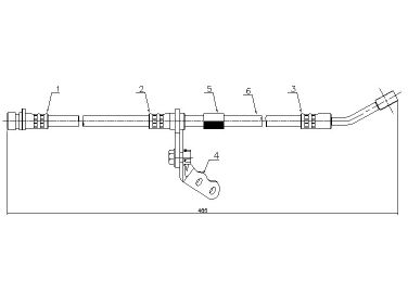 SAT ST-01464-S04-J01 Шланг тормозной передний правый - 1