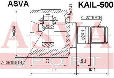 Asva KAIL-500 Шрус внутренний | перед лев | - 2