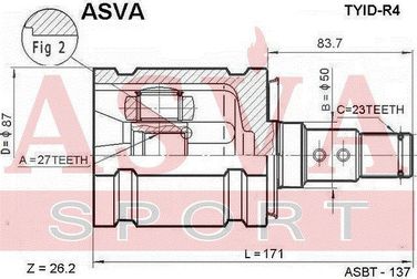 Asva TYID-R4 Шрус внутренний (OEM-исполнение) | перед лев | - 2