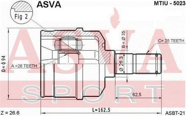 Asva MTIU-5023 Шрус внутренний | перед прав | - 2