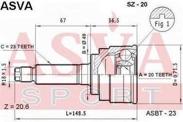 Asva SZ-20 Шрус внешний | перед | - 2