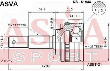 Asva NS-51A44 Шрус внешний | перед прав/лев | - 2