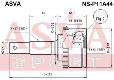 Asva NS-P11A44 Шрус внешний | перед прав/лев | - 2