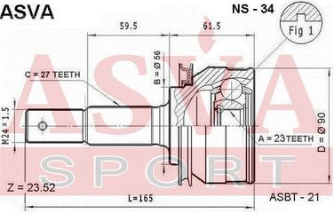 Asva NS-34 Снят с производства шрус внешний | перед прав/лев | - 2