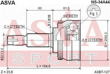 Asva NS-34A44 Шрус внешний | перед прав/лев | - 2