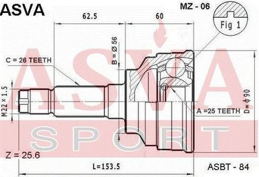 Asva MZ-06 Шрус внешний | перед прав/лев | - 2