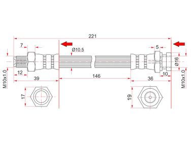 SAT ST-MB238157 Шланг тормозной - 1