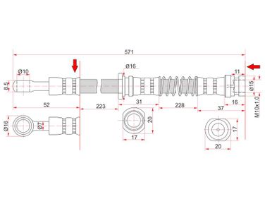 SAT ST-MR129844 Шланг тормозной - 1