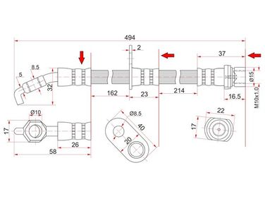SAT ST-90947-02782 Шланг тормозной - 1