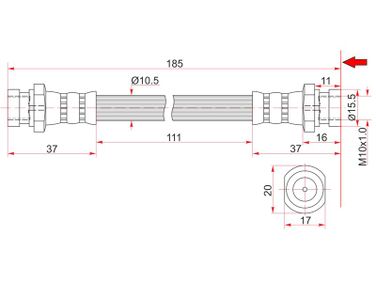 SAT ST-MB857550 Шланг тормозной - 1