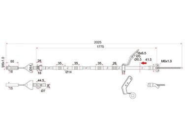 SAT ST-46430-48050 Трос стояночного тормоза - 2