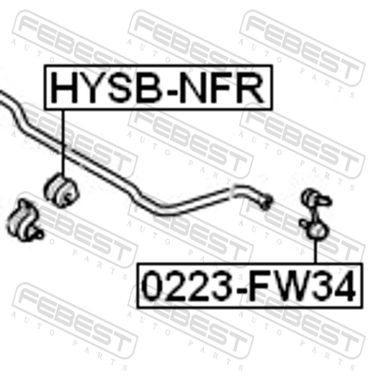 Febest HYSB-NFR Втулка стабилизатора | зад прав/лев | - 2
