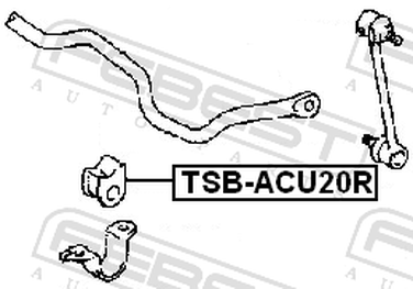 Febest TSB-ACU20R Втулка стабилизатора | зад прав/лев | - 2