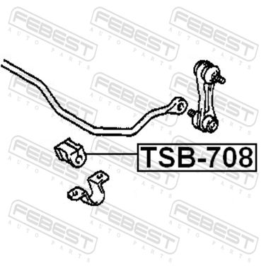 Febest TSB-708 Втулка заднего стабилизатора d14 | зад прав/лев | - 2