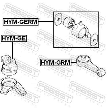Febest HYM-GERM Подушка двигателя МТ | зад прав/лев | - 2