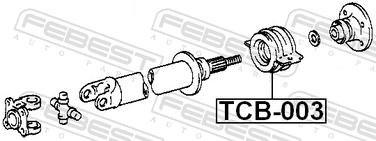 Febest TCB-003 Подшипник опоры карданного вала - 2