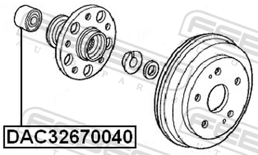 Febest DAC32670040 Подшипник ступицы колеса | зад прав/лев | - 2